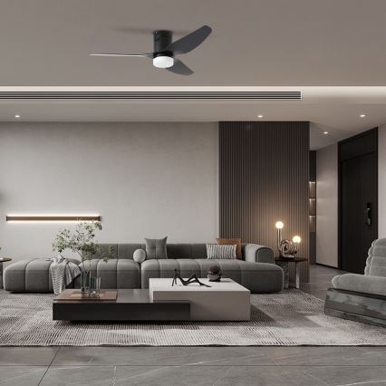 ZEVENTI - LED Stropný ventilátor PADUA LED/18W/230V 3000-6000K Wi-Fi Tuya čierny + diaľkové ovládanie