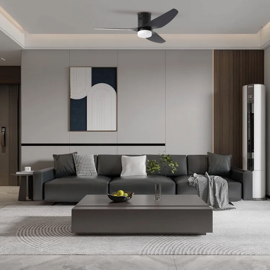 ZEVENTI - LED Stropný ventilátor PADUA LED/18W/230V 3000-6000K Wi-Fi Tuya čierny + diaľkové ovládanie