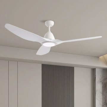 ZEVENTI - LED stropný ventilátor URBINO LED/20W/230V 3000/4000/6000K Wi-Fi Tuya biely + diaľkové ovládanie
