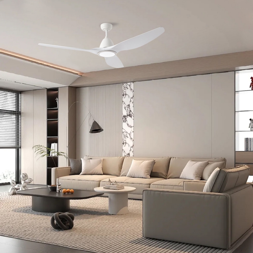 ZEVENTI - LED Stmievateľný stropný ventilátor URBINO LED/20W/230V 3000-6000K Wi-Fi Tuya biela + diaľkové ovládanie