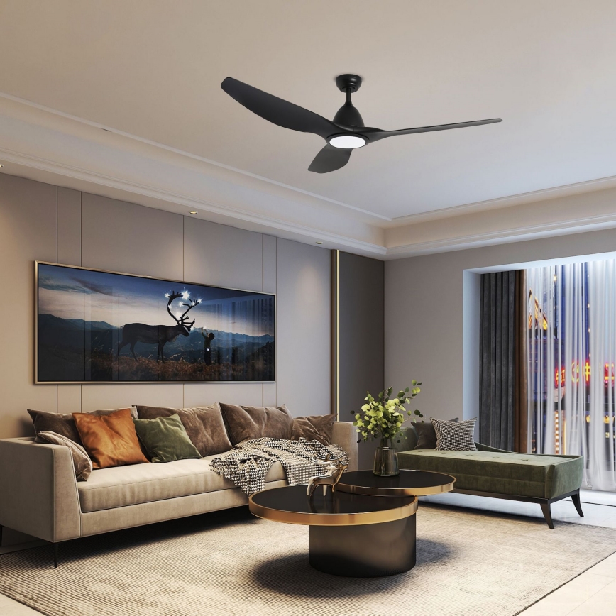 ZEVENTI - LED Stropný ventilátor URBINO LED/20W/230V 3000-6000K Wi-Fi Tuya čierny + diaľkové ovládanie