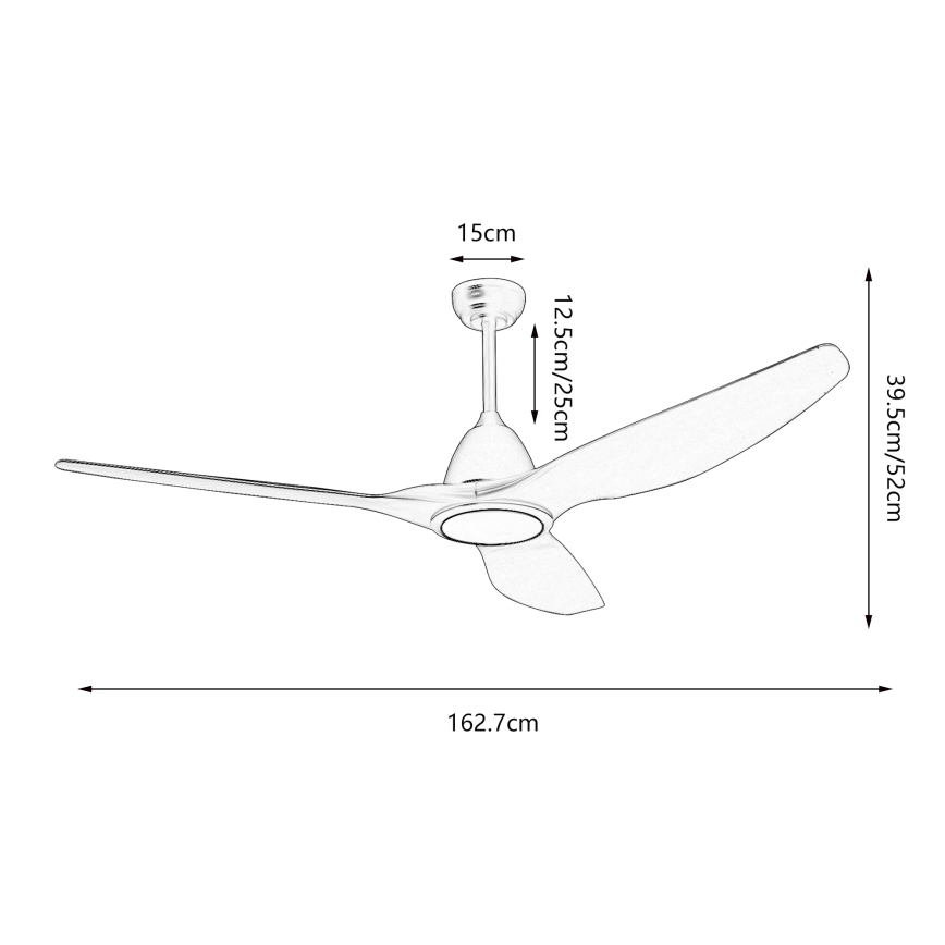 ZEVENTI - LED Stropný ventilátor URBINO LED/20W/230V 3000-6000K Wi-Fi Tuya čierny + diaľkové ovládanie