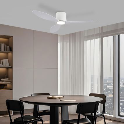 ZEVENTI - LED Stlmiteľný stropný ventilátor VENTORA LED/24W/230V 3000/4000/6000K Wi-Fi Tuya biely + diaľkové ovládanie