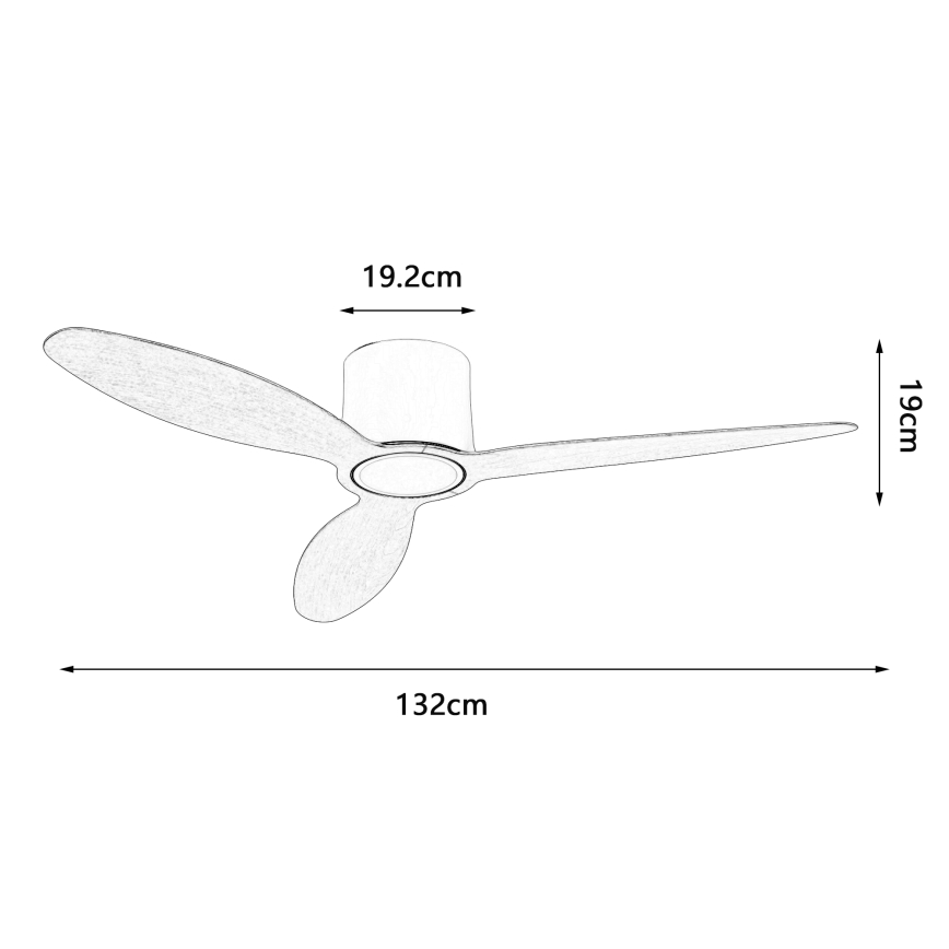 ZEVENTI - LED Stlmiteľný stropný ventilátor VENTORA LED/24W/230V 3000/4000/6000K Wi-Fi Tuya biely + diaľkové ovládanie