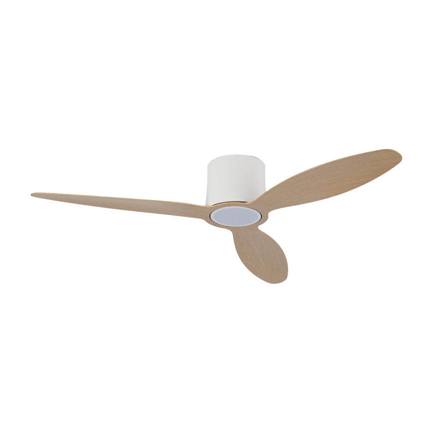 ZEVENTI - LED stlmiteľný stropný ventilátor VENTORA LED/24W/230V 3000/4000/6000K Wi-Fi Tuya biela/dub + diaľkové ovládanie