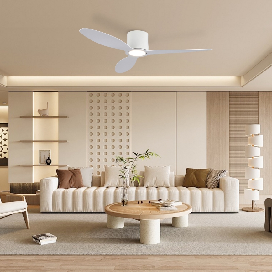 ZEVENTI - LED stmievateľný stropný ventilátor VENTORA LED/24W/230V 3000/4000/6000K Wi-Fi Tuya biely + diaľkové ovládanie