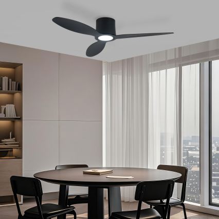 ZEVENTI - stmievateľný LED stropný ventilátor VENTORA LED/24W/230V 3000/4000/6000K Wi-Fi Tuya čierny + diaľkové ovládanie