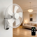 ZEVENTI - Nástenný ventilátor FANNY 45 W/230 V pr. 41 cm biely + diaľkové ovládanie
