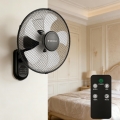 ZEVENTI - Nástenný ventilátor FANNY 45W/230V pr. 41 cm čierny + diaľkové ovládanie