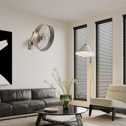 ZEVENTI - Nástenný ventilátor FANNY 50W/230V bronzový + diaľkové ovládanie