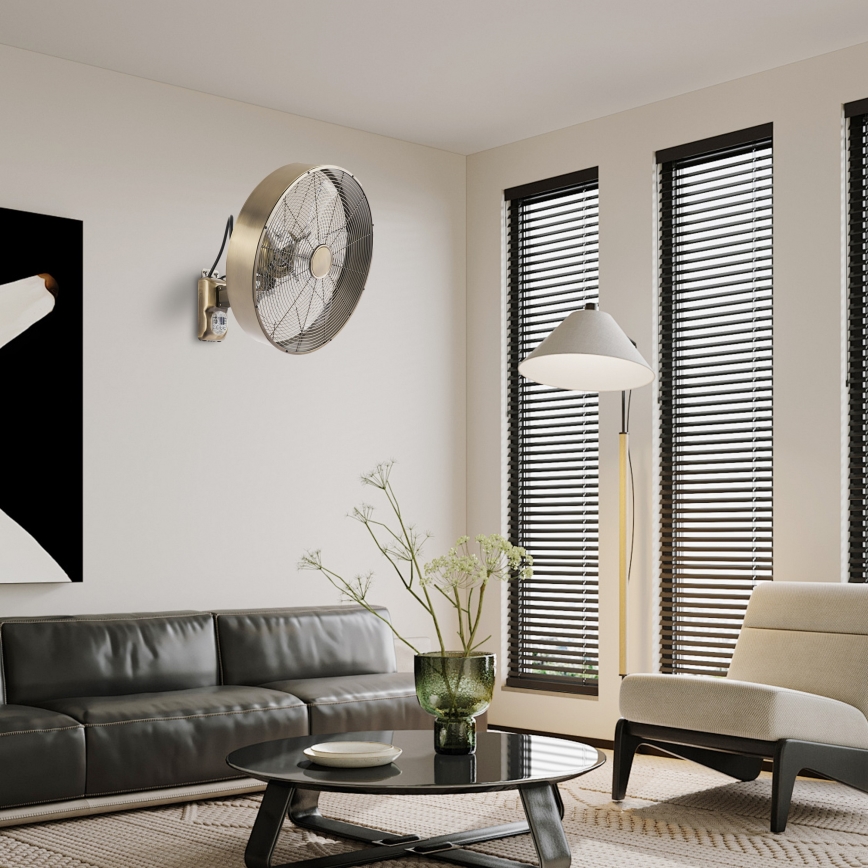 ZEVENTI - Nástenný ventilátor FANNY 50W/230V bronzový + diaľkové ovládanie