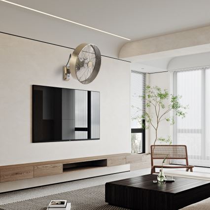 ZEVENTI - Nástenný ventilátor FANNY 50W/230V bronzový + diaľkové ovládanie