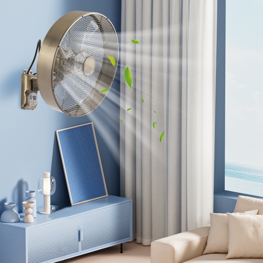 ZEVENTI - Nástenný ventilátor FANNY 50W/230V bronzový + diaľkové ovládanie