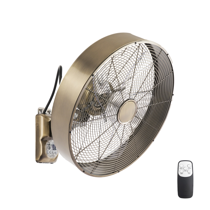 ZEVENTI - Nástenný ventilátor FANNY 50W/230V bronzový + diaľkové ovládanie