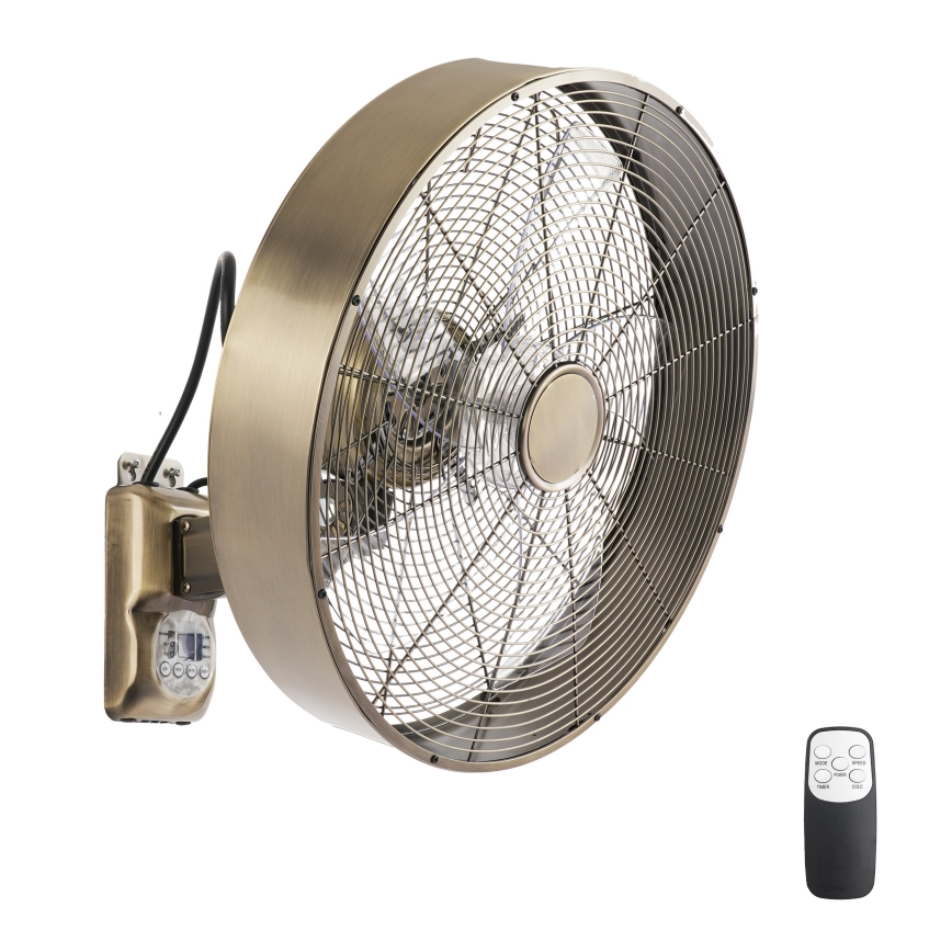 ZEVENTI - Nástenný ventilátor FANNY 50W/230V bronzový + diaľkové ovládanie