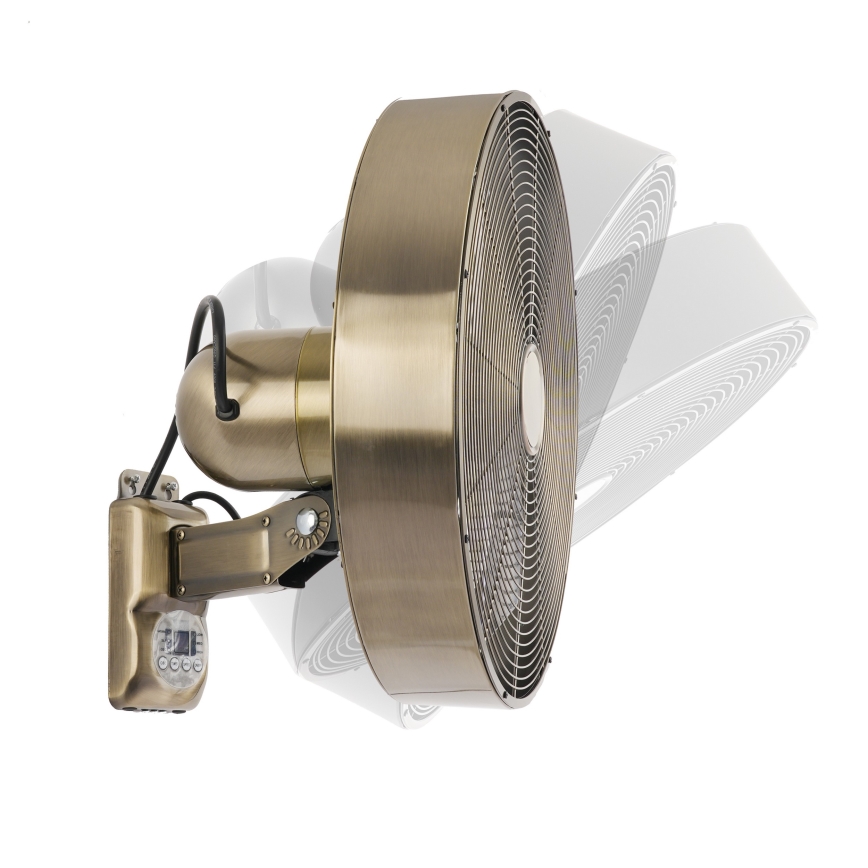 ZEVENTI - Nástenný ventilátor FANNY 50W/230V bronzový + diaľkové ovládanie