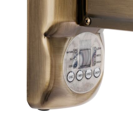 ZEVENTI - Nástenný ventilátor FANNY 50W/230V bronzový + diaľkové ovládanie