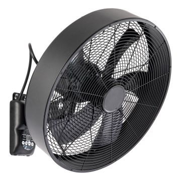 ZEVENTI - Nástenný ventilátor FANNY 50W/230V čierny + diaľkové ovládanie