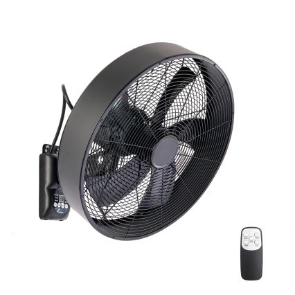 ZEVENTI - Nástenný ventilátor FANNY 50W/230V čierny + diaľkové ovládanie