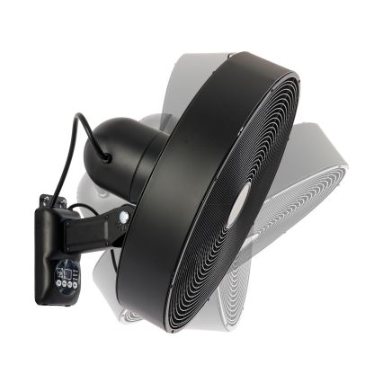 ZEVENTI - Nástenný ventilátor FANNY 50W/230V čierny + diaľkové ovládanie