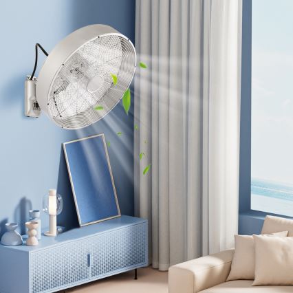 ZEVENTI - Nástenný ventilátor FANNY 50W/230V matný chróm + diaľkové ovládanie
