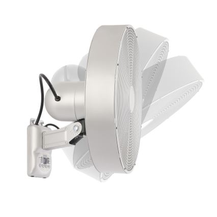 ZEVENTI - Nástenný ventilátor FANNY 50W/230V matný chróm + diaľkové ovládanie