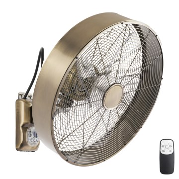 ZEVENTI - Nástenný ventilátor FANNY 50W/230V pr. 45 cm bronzový + diaľkové ovládanie