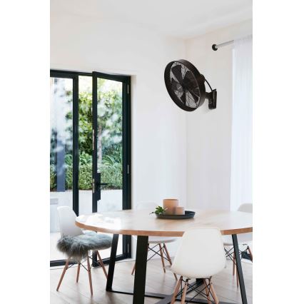 ZEVENTI - Nástenný ventilátor FREEZE 50W/230V pr. 40 cm čierna/hnedá + diaľkové ovládanie