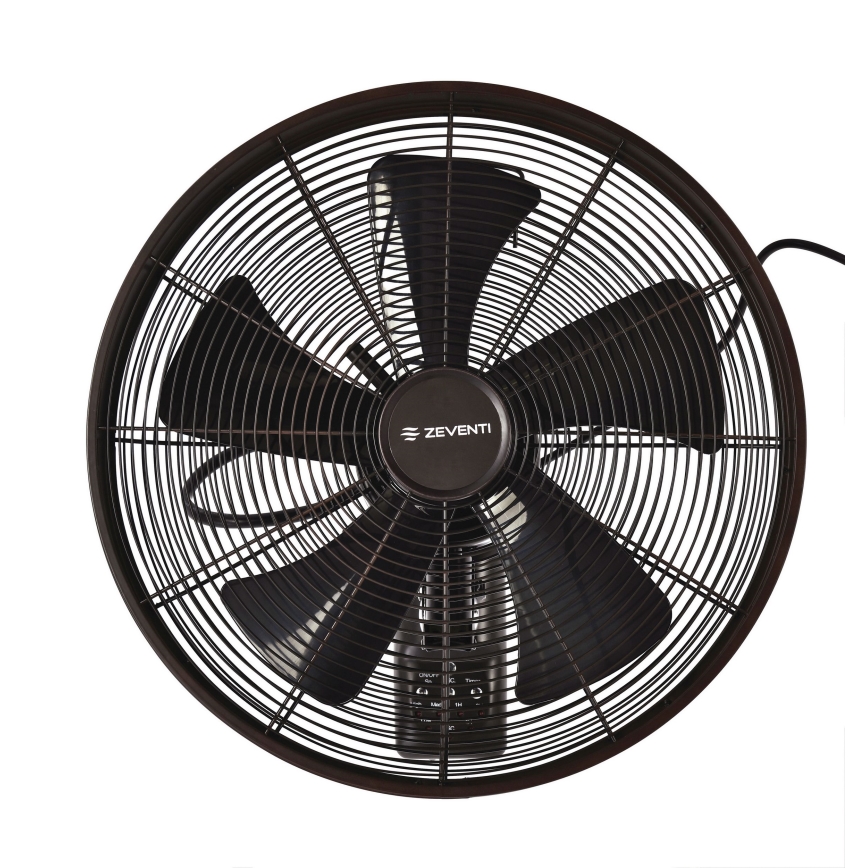 ZEVENTI - Nástenný ventilátor FREEZE 50W/230V pr. 40 cm čierna/hnedá + diaľkové ovládanie