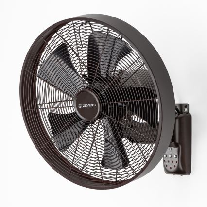 ZEVENTI - Nástenný ventilátor FREEZE 50W/230V pr. 40 cm čierna/hnedá + diaľkové ovládanie