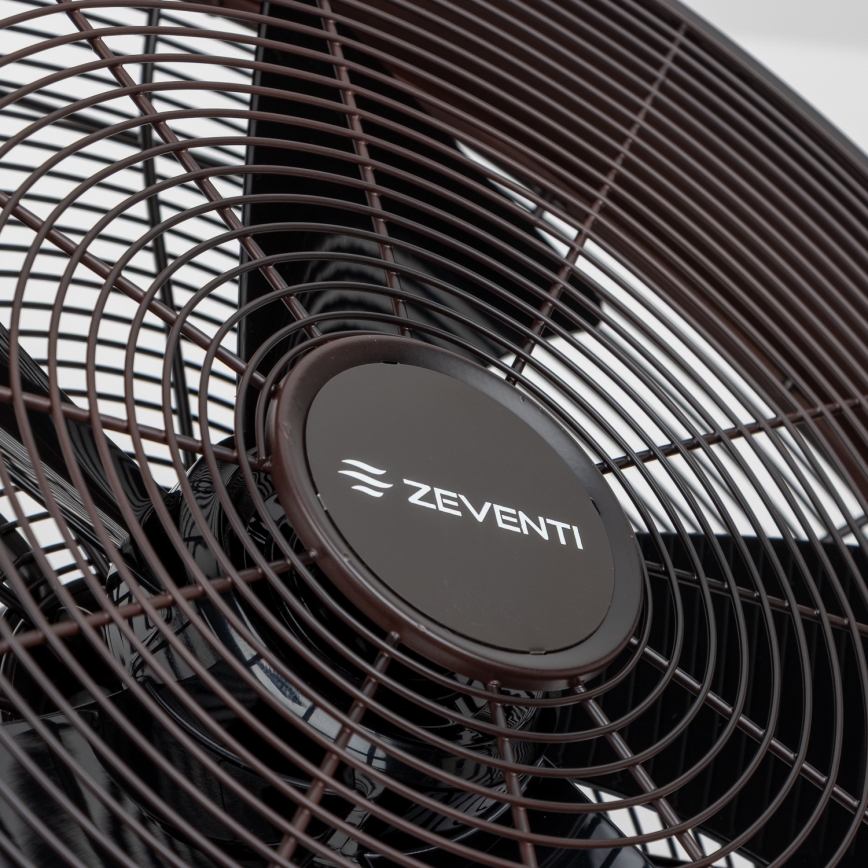 ZEVENTI - Nástenný ventilátor FREEZE 50W/230V pr. 40 cm čierna/hnedá + diaľkové ovládanie