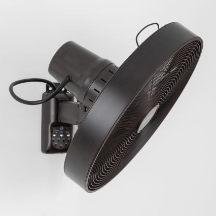 ZEVENTI - Nástenný ventilátor FREEZE 50W/230V pr. 40 cm čierna/hnedá + diaľkové ovládanie
