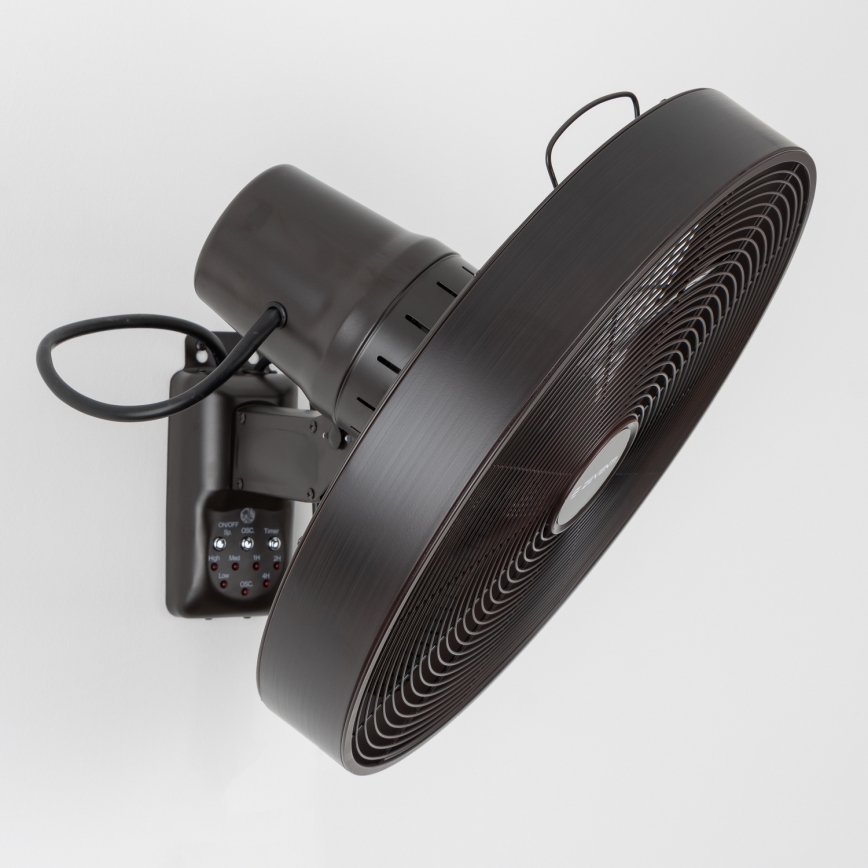 ZEVENTI - Nástenný ventilátor FREEZE 50W/230V pr. 40 cm čierna/hnedá + diaľkové ovládanie