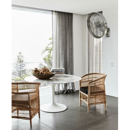 ZEVENTI - Nástenný ventilátor FREEZE 50W/230V pr. 40 cm matný chróm + diaľkové ovládanie