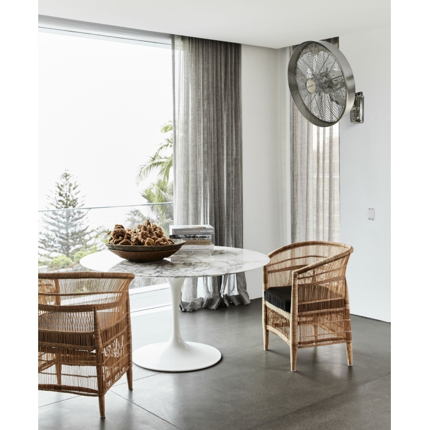 ZEVENTI - Nástenný ventilátor FREEZE 50W/230V pr. 40 cm matný chróm + diaľkové ovládanie
