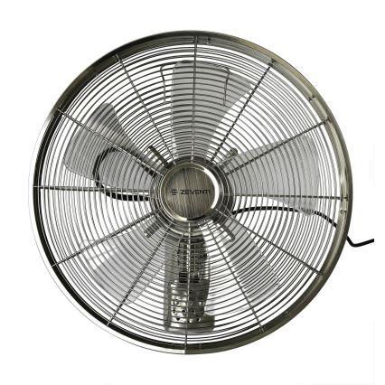 ZEVENTI - Nástenný ventilátor FREEZE 50W/230V pr. 40 cm matný chróm + diaľkové ovládanie