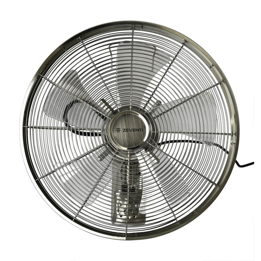 ZEVENTI - Nástenný ventilátor FREEZE 50W/230V pr. 40 cm matný chróm + diaľkové ovládanie