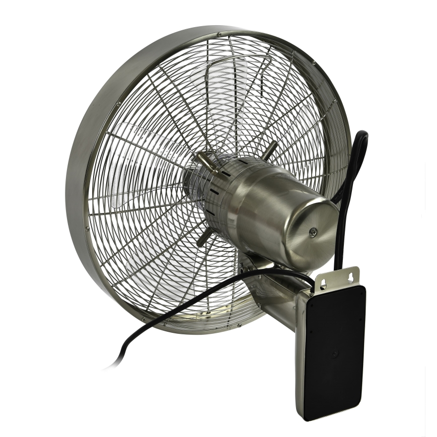 ZEVENTI - Nástenný ventilátor FREEZE 50W/230V pr. 40 cm matný chróm + diaľkové ovládanie