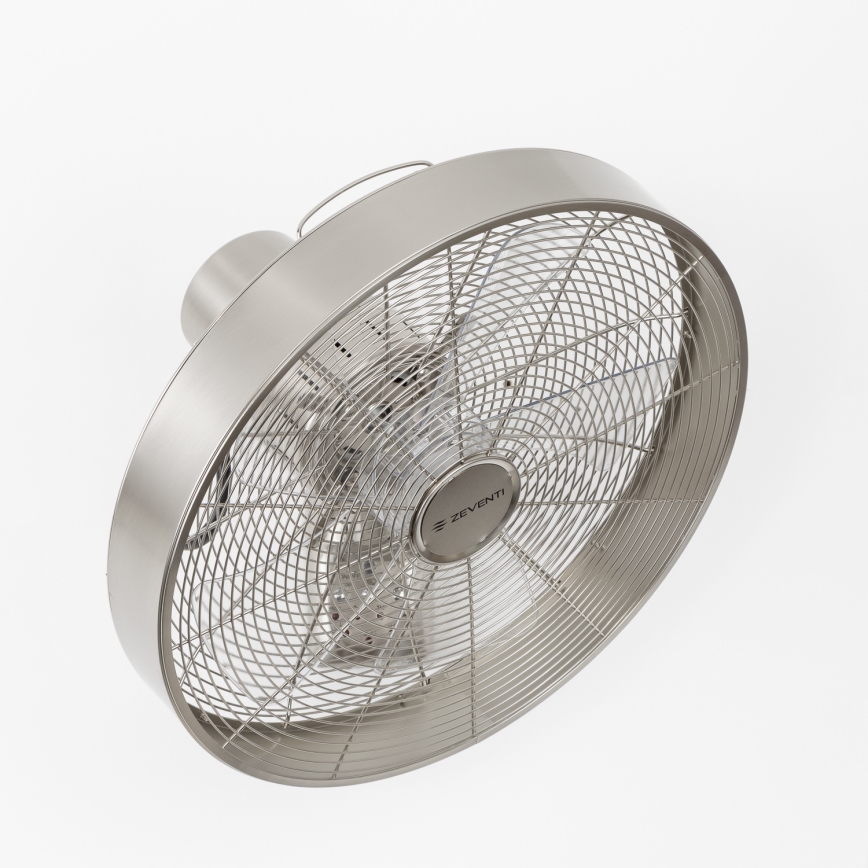 ZEVENTI - Nástenný ventilátor FREEZE 50W/230V pr. 40 cm matný chróm + diaľkové ovládanie