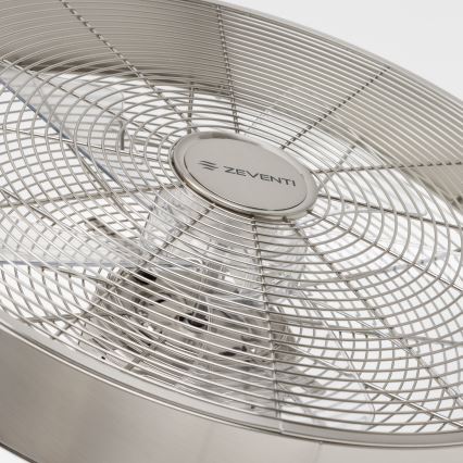 ZEVENTI - Nástenný ventilátor FREEZE 50W/230V pr. 40 cm matný chróm + diaľkové ovládanie