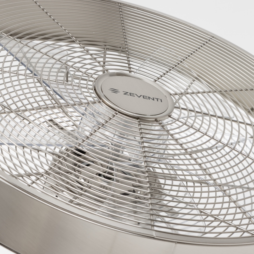 ZEVENTI - Nástenný ventilátor FREEZE 50W/230V pr. 40 cm matný chróm + diaľkové ovládanie