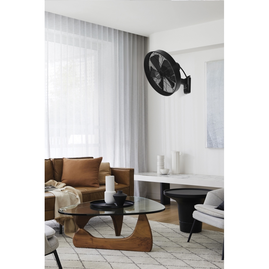 ZEVENTI - Nástenný ventilátor FREEZE 50W/230V pr. 40 cm čierna + diaľkové ovládanie