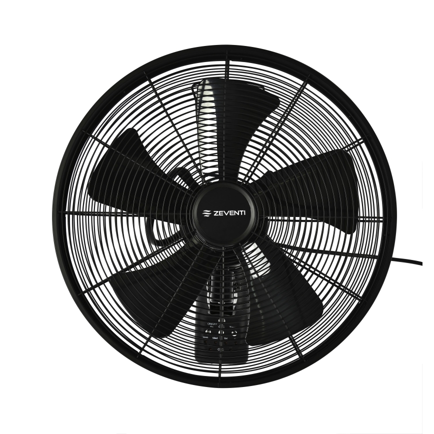 ZEVENTI - Nástenný ventilátor FREEZE 50W/230V pr. 40 cm čierna + diaľkové ovládanie
