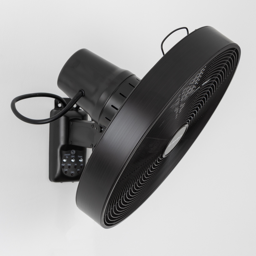ZEVENTI - Nástenný ventilátor FREEZE 50W/230V pr. 40 cm čierna + diaľkové ovládanie