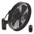 ZEVENTI - Nástenný ventilátor FREEZE 50W/230V pr. 40 cm čierna/hnedá + diaľkové ovládanie