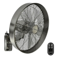 ZEVENTI - Nástenný ventilátor FREEZE 50W/230V pr. 40 cm matný chróm + diaľkové ovládanie