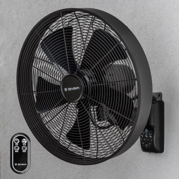ZEVENTI - Nástenný ventilátor FREEZE 50W/230V pr. 45 cm čierna + diaľkové ovládanie