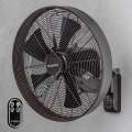 ZEVENTI - Nástenný ventilátor FREEZE 50W/230V priemer 45 cm čierna/hnedá + diaľkové ovládanie