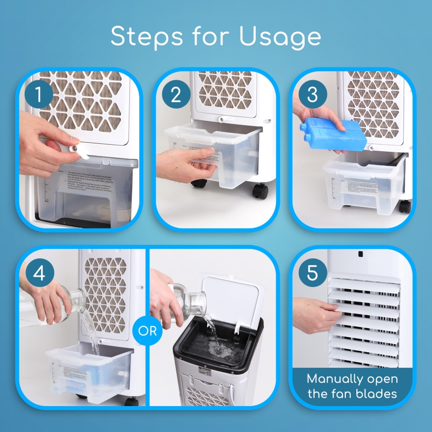 ZEVENTI - Ochladzovač vzduchu ARCTIC 60W/230V čierna/biela