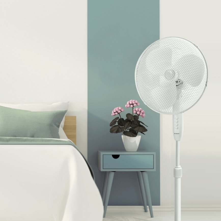 ZEVENTI - Stojanový ventilátor FLOW 40W/230V biela